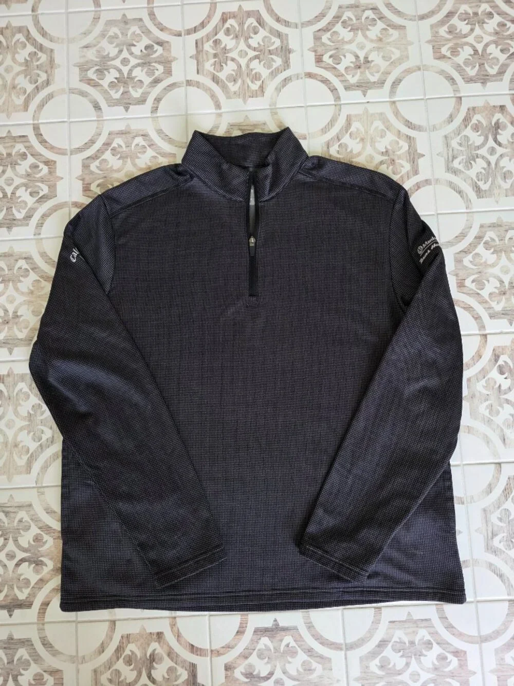 Callaway Golf Men's Quarter-Zip Textured Grid Performance Pullover Fleece Jacket